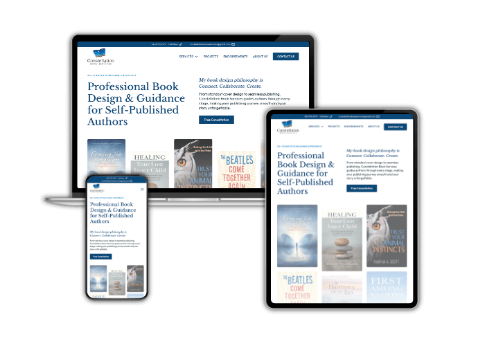 Responsive website design for self-published authors services